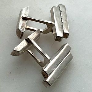 Vintage Estate Heavy Modernist Sterling Bars Cufflinks 12g